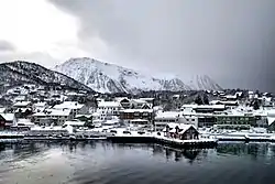View of Stokmarknes during the winter