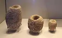 Stone mortars from Eynan, Natufian period, 12,500–9500 BC