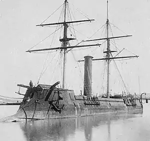 The French-built ironclad warship Kōtetsu (ex-CSS Stonewall), Japan's first modern ironclad, 1869