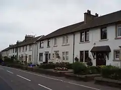 A photograph showing a row of houses along Stoneywood Park, a street in Stoneywood.