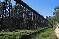 Stony Creek trestle looking east from below bridge