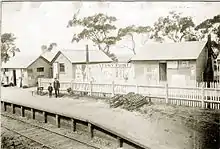 Station building in April 1892