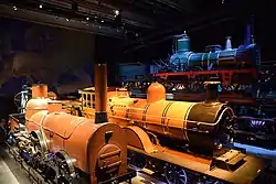 Steam locomotives on display