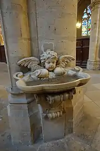 A sculpted  angel in the nave