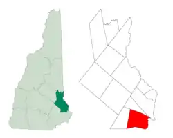 Location within Strafford County, New Hampshire