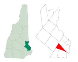 Location within Strafford County, New Hampshire