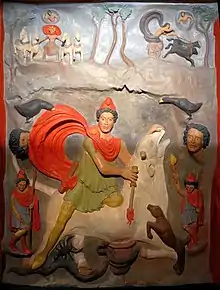 Mithraic relief with original colors (reconstitution).