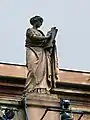 Calliope on top of the façade