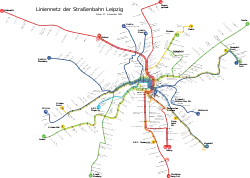 Leipzig tramway network, November 2021.