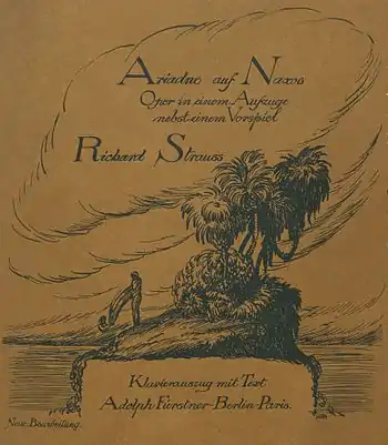 Image 19Vocal score cover of Ariadne auf Naxos, author unknown (restored by Adam Cuerden) (from Wikipedia:Featured pictures/Culture, entertainment, and lifestyle/Theatre)