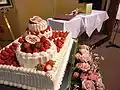 A strawberry wedding cake