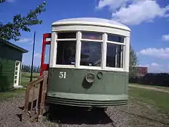 Saskatoon Municipal Railway streetcar No. 51 at Saskatchewan Railway Museum