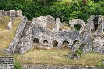 Close up of the vomitoria of the Roman amphitheatre