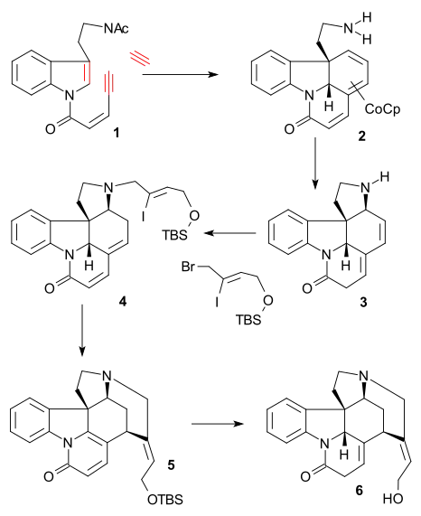 Strychnine total synthesis Vollhardt 2000