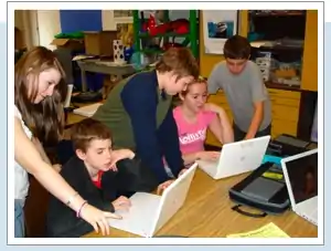 Students using school laptop computers (2009)