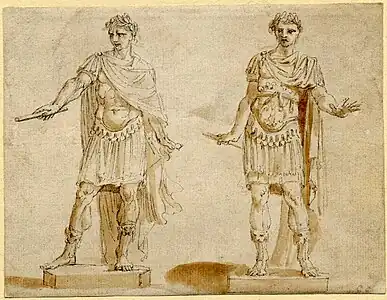 Peter van Dievoet - Studies for a statue of a figure in Roman dress, most likely for the statue of James II.