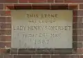 Foundation stone laid by Lady Henry at the former Congregational chapel in South Park, Reigate