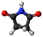 Ball-and-stick model of the succinimide molecule