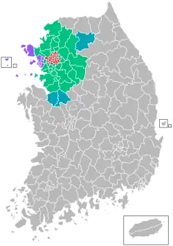 Location of Seoul Capital Area