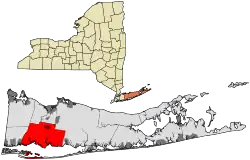 Location of Islip in Suffolk County, New York