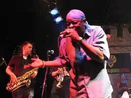 Sugar Minott performing at the 2008 Winnipeg Ska and Reggae Festival with JFK & The Conspirators