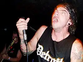 Singer Jason Navarro performing with the Suicide Machines in 2005