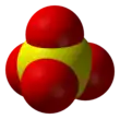 Ball-and-stick model of the sulfate anion