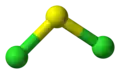 Ball-and-stick model of sulfur dichloride