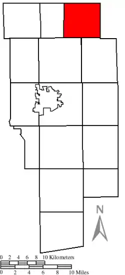 Location of Sullivan Township in Ashland County