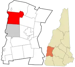 Location of Cornish in Sullivan County, New Hampshire and of Sullivan County in New Hampshire