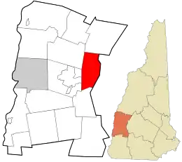 Location in Sullivan County and the state of New Hampshire.