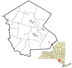 Location of Bloomingburg within Sullivan County, New York