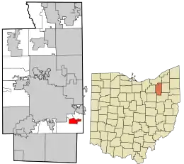 Location in Summit County and the state of Ohio.