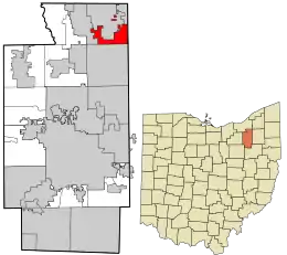 Location in Summit County and the state of Ohio.