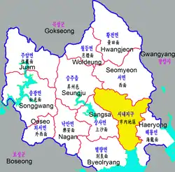 Seo-myeon(서면) in the map of Suncheon