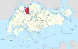 Location of Sungei Kadut in Singapore