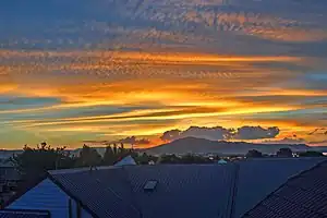 Looking from Lynmore towards Mount Ngongotahā at sunset