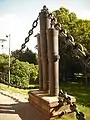 Fence constructed from cannon and chains