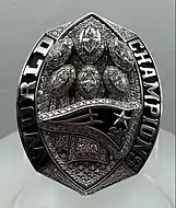 The Patriots' sixth Super Bowl ring from Super Bowl LIII (2018)