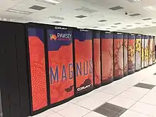 A supercomputer in orange segments labelled Magnus in blue text.