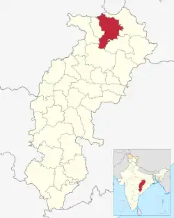 Location in Chhattisgarh