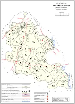Map showing Sursa (#263) in Sursa CD block