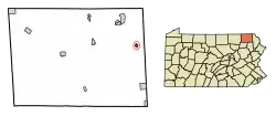 Location of Thompson in Susquehanna County, Pennsylvania.