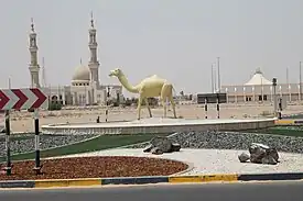 The Arabian camel is an icon for the town
