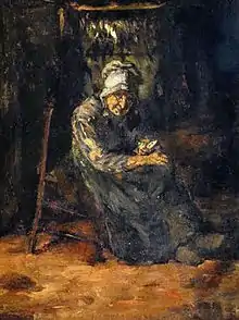 S. Robertson, The card reader, 1883, oil on canvas mounted on panel, Stedelijk Museum Breda