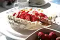 Swedish Midsummer cake with strawberries and cream