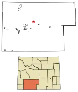 Location of Superior in Sweetwater County, Wyoming.