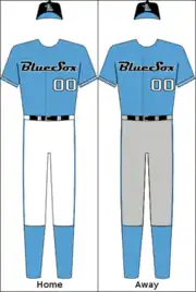 Sydney Blue Sox's inaugural season uniforms.