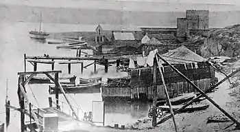 Bennelong Point, Fort Macquarie & the first Sydney Rowing Club shed 1880