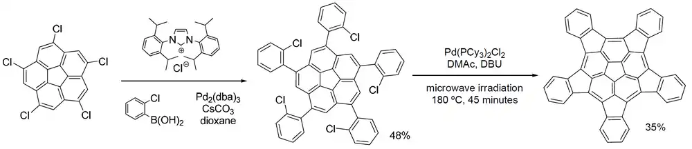 Synthesis of Pentaindenocorannulene